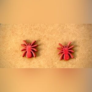 Cute Red Spider Stud Earrings for Women